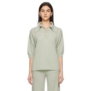 Loulou studio/ loulou de saison Sage Green cashmere short sleeve sweater